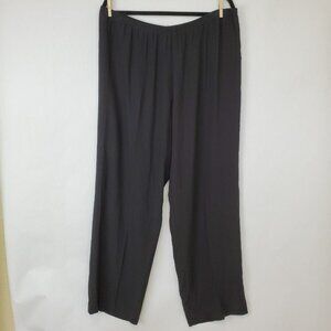 Eileen Fisher Pants Womens Large Pull On Thin Lightweight Straight Leg Black